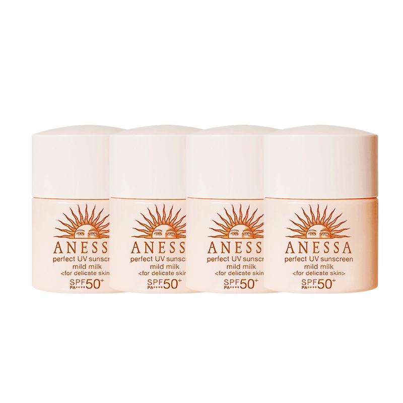 ANESSA Набор пробников ANRESHA Pink Gold Bottle SPF50+ долговременная водостойкая и устойчивая к поту защита от солнца 12мл*4 — фото 2