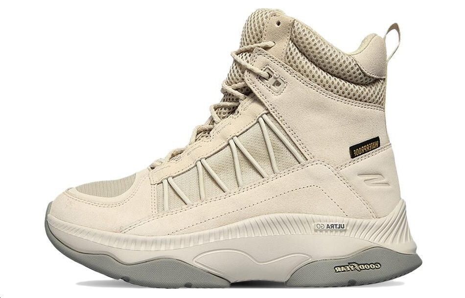 

Кроссовки для активного отдыха женские высокие бежевые Skechers