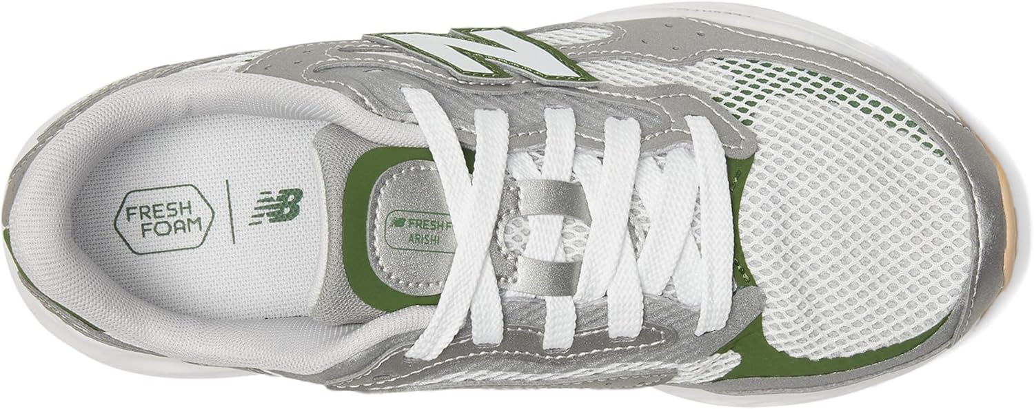 Детские кроссовки New Balance Fresh Foam Arishi Lux V1 на шнуровке (унисекс), зеленый — фото 2
