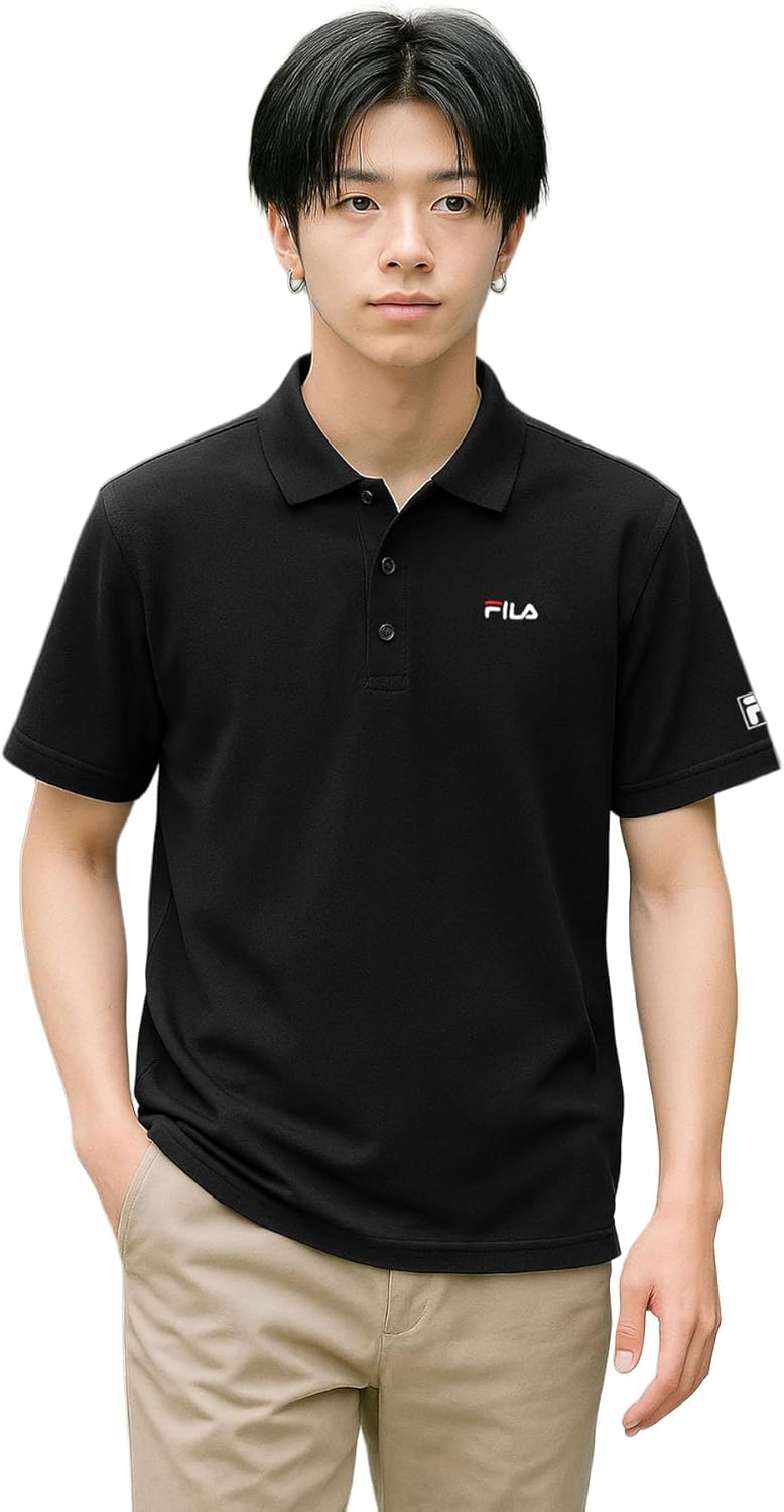 

Мужская рубашка-поло FILA с коротким рукавом, ткань Dry-Dry, черный