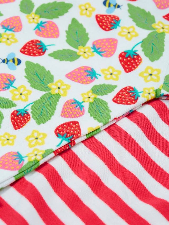 Детское боди из органического хлопка клубничного цвета с коротким рукавом Frugi, разноцветный — фото 4