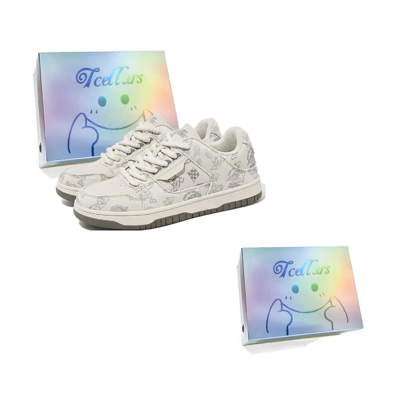 

Абразивостойкие легкие низкие кроссовки для скейтбординга Unisex с эффектом увеличения роста TCELLARS, champagne