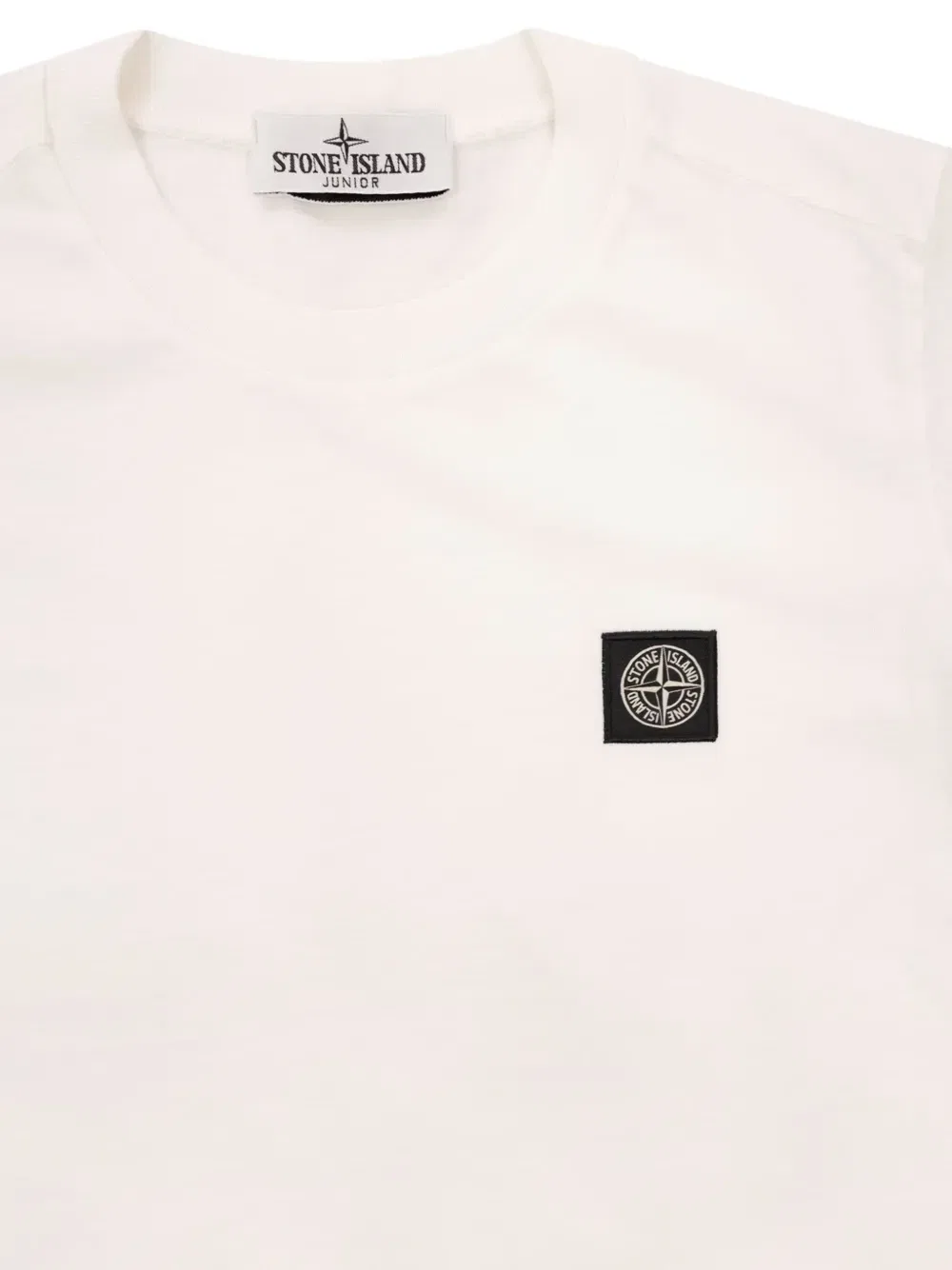 Футболка в рубчик с нашивкой Compass Stone Island Junior, бежевый — фото 3