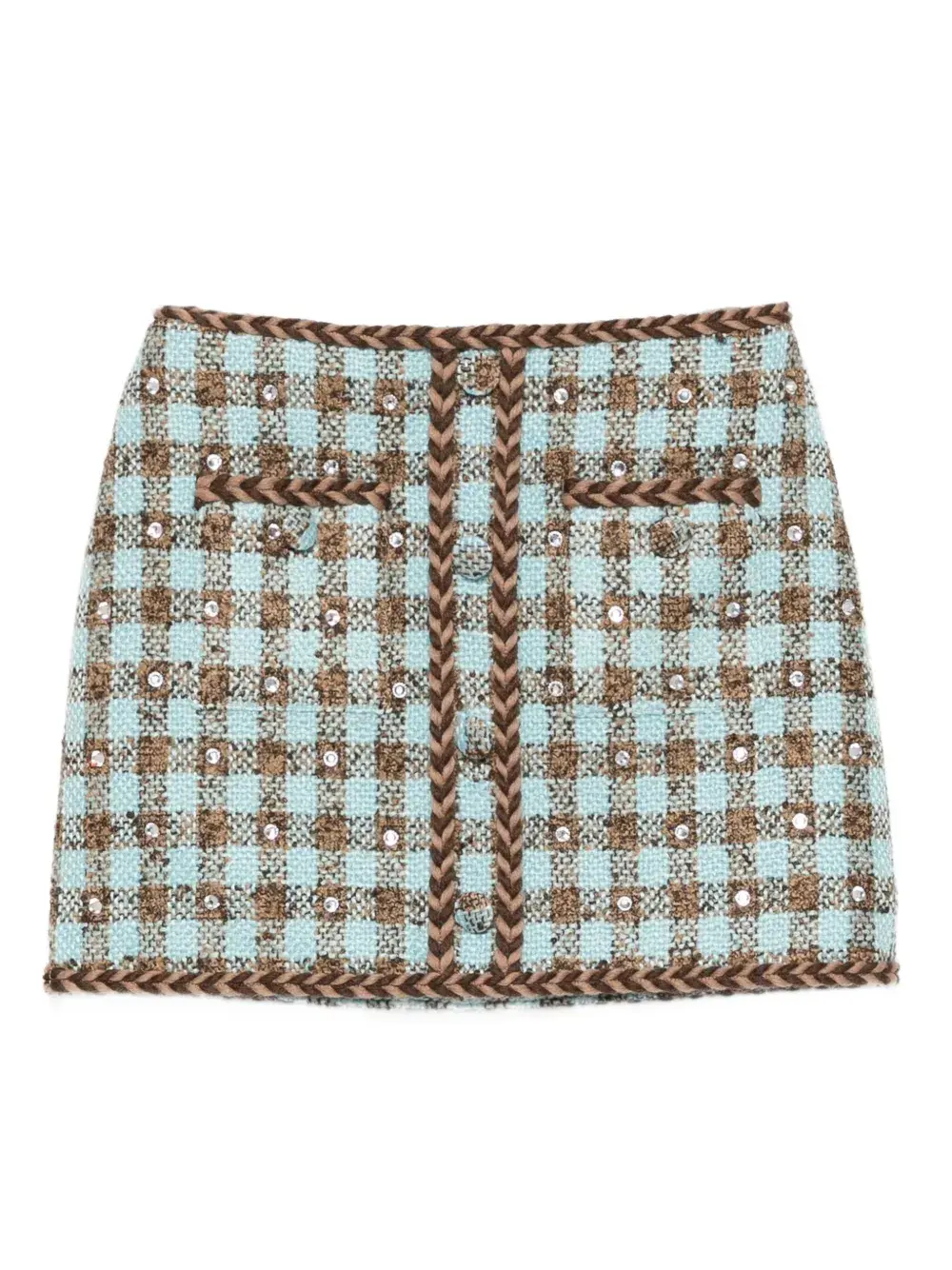 

Твидовая юбка в клетку гингем Giuseppe Di Morabito, синий