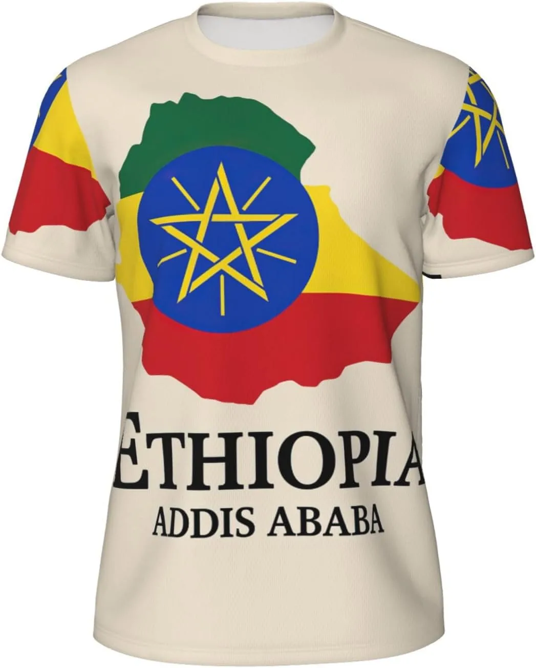 

Футболка мужская летняя с принтом карты Эфиопии, легкая и дышащая SDFHU