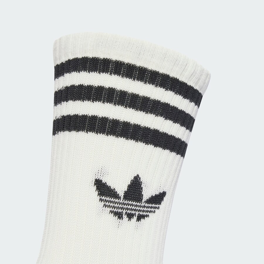 Носки ADIDAS ORIGINALS 3-Stripes Crew 3 Pairs, White — фото 4