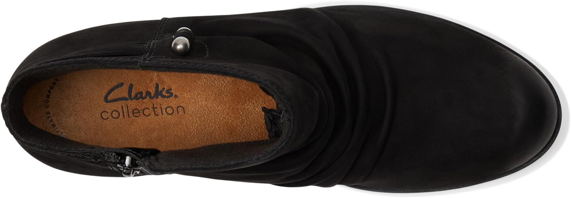 Ботильоны женские Clarks Charlten Rosa из нубука с декором, черный — фото 2