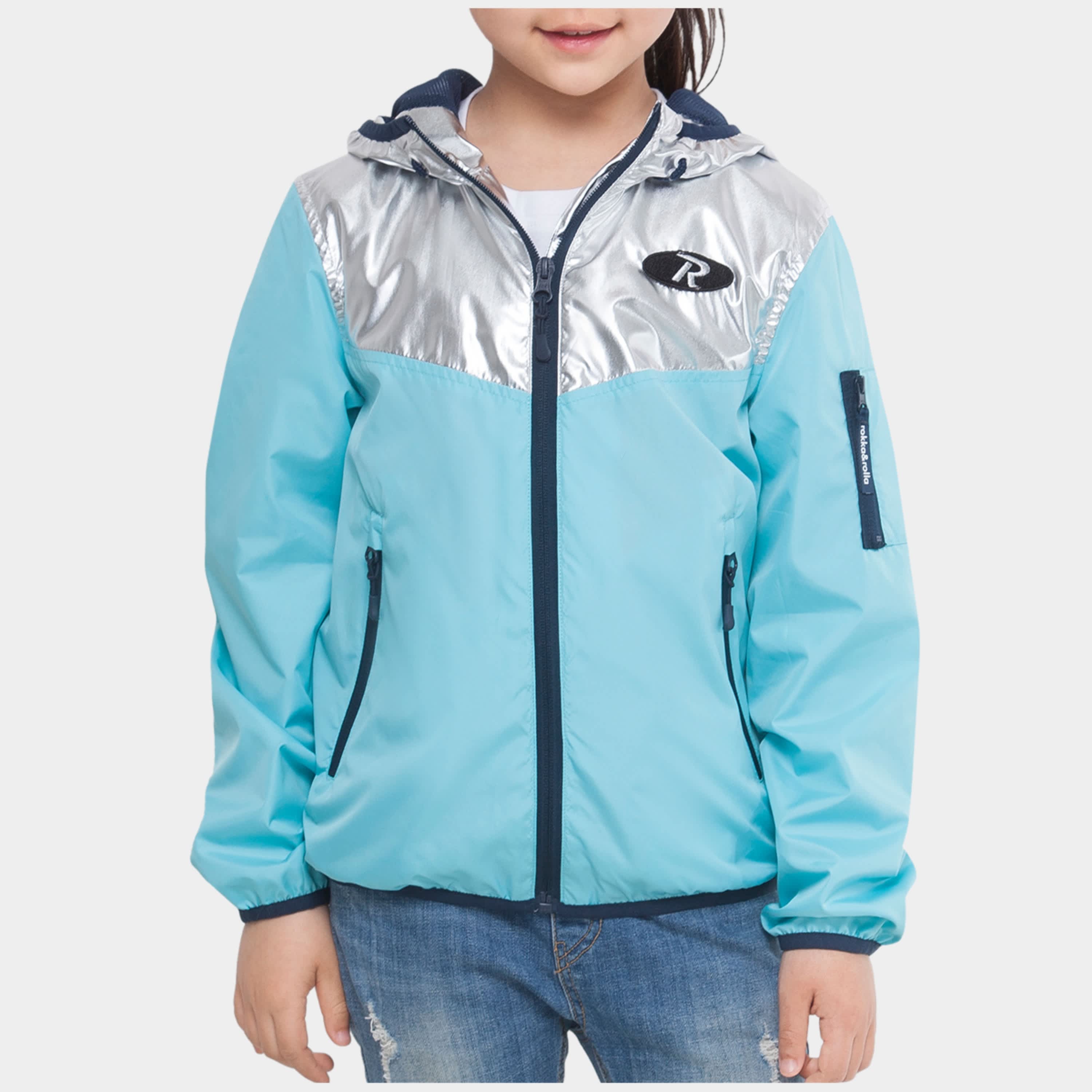 

Легкая ветровка-дождевик для девочек Rokka&Rolla, бирюзовый
