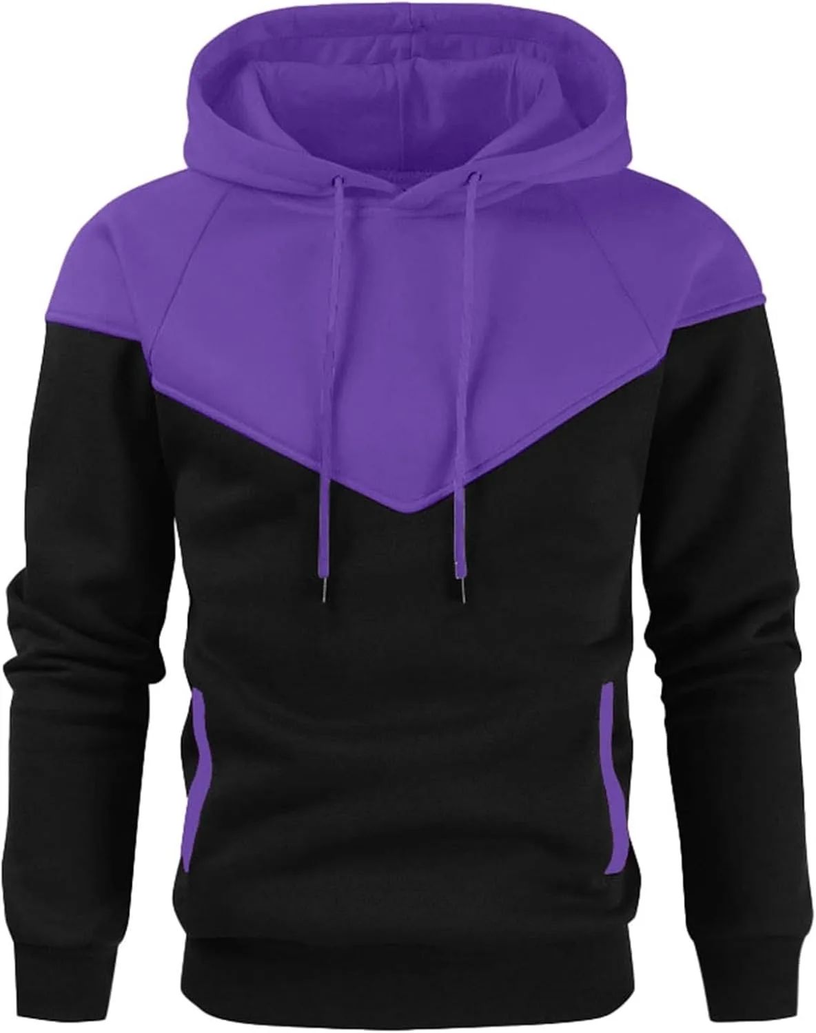 

Мужская флисовая толстовка с капюшоном Color Block и карманами-кенгуру