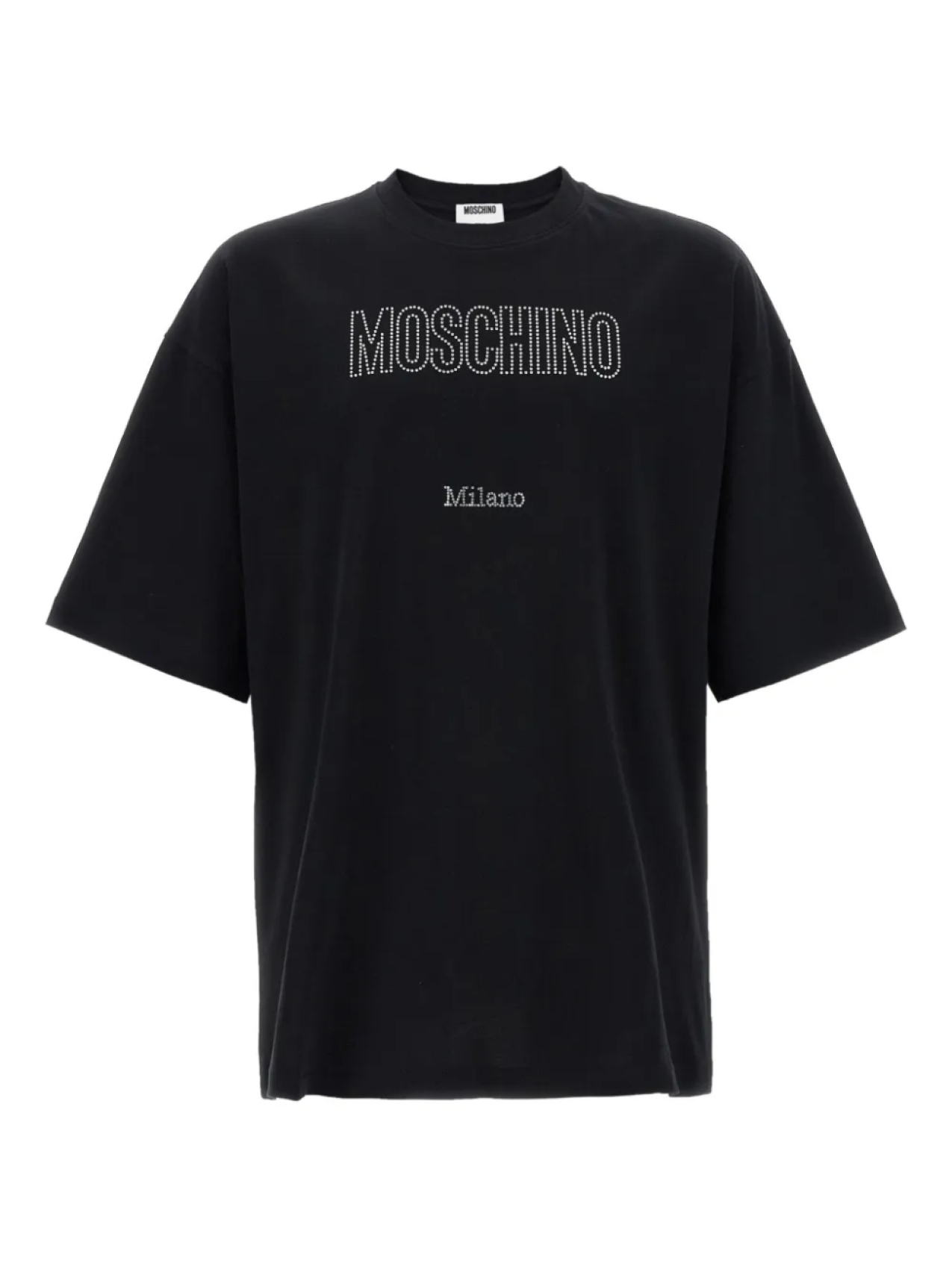 

Футболка, украшенная стразами Moschino, черный