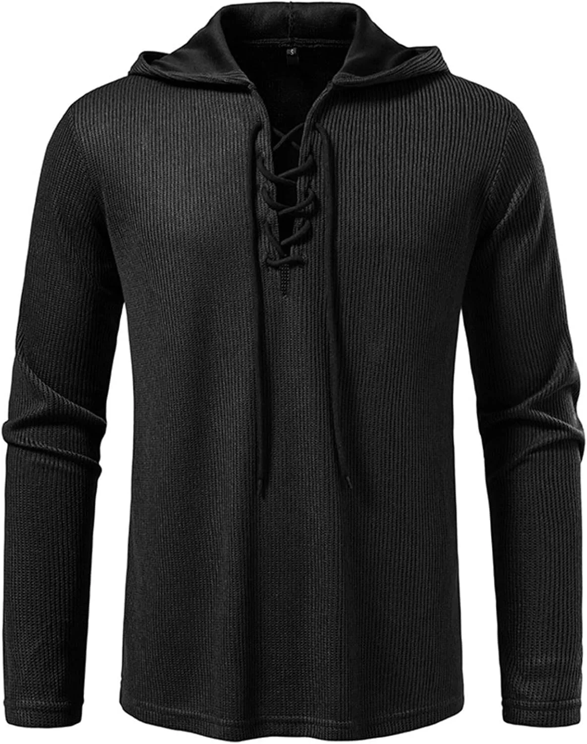 

Мужской легкий худи с длинными рукавами и воротником хенли