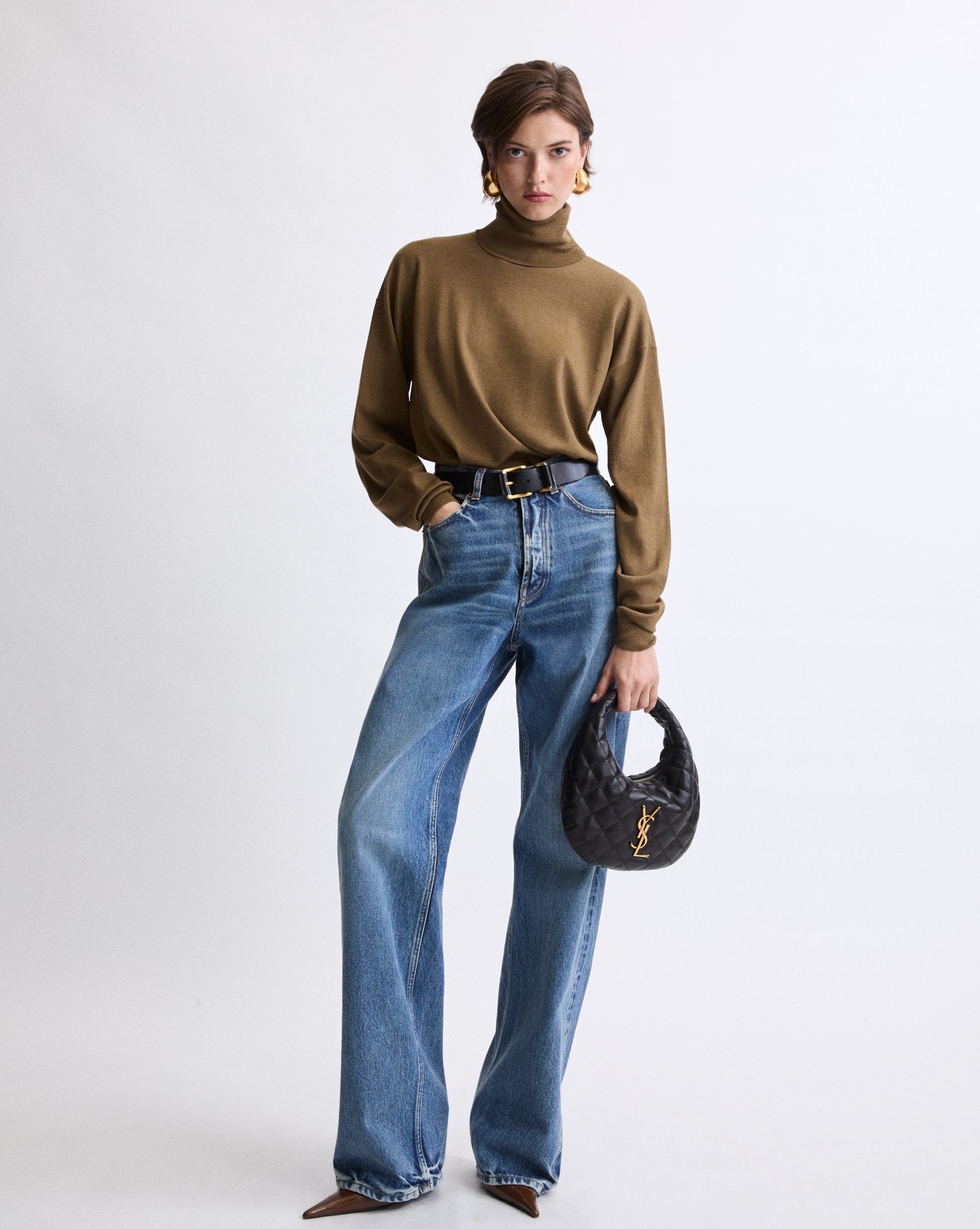 Маленькая версия культовой ICARE из наппа-ягненка Saint Laurent, черный — фото 2