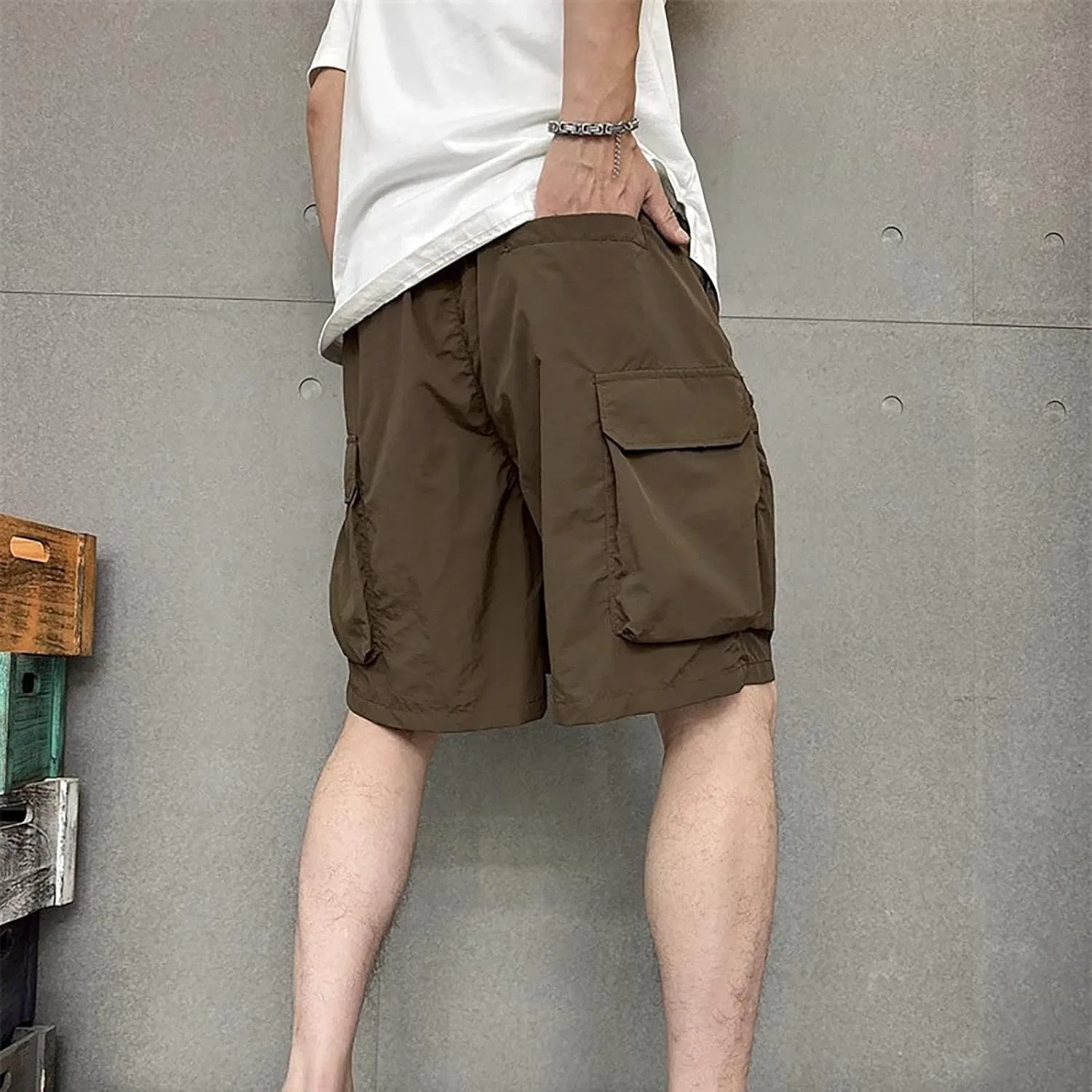Шорты карго мужские stretch, бренд Generic, цвет A02_coffee — фото 3