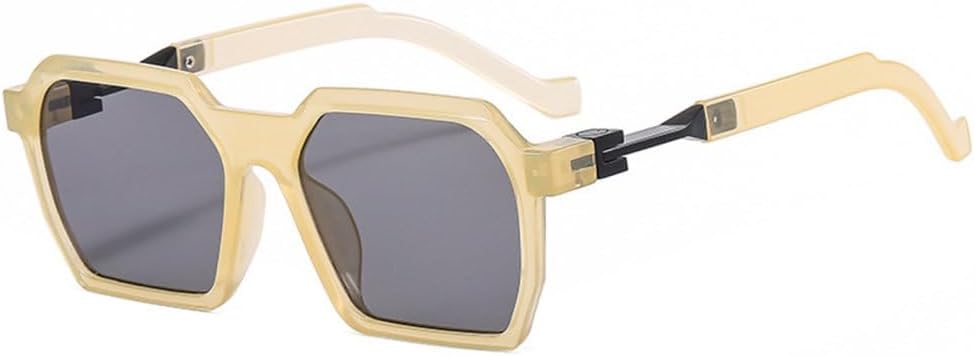 

Модные солнцезащитные очки Polygon для женщин, ретро-стиль, гелевые, цветные, UV400; для мужчин, трендовые, голубые и розовые солнцезащитные очки TYUVIVO, Jelly Beige Grey