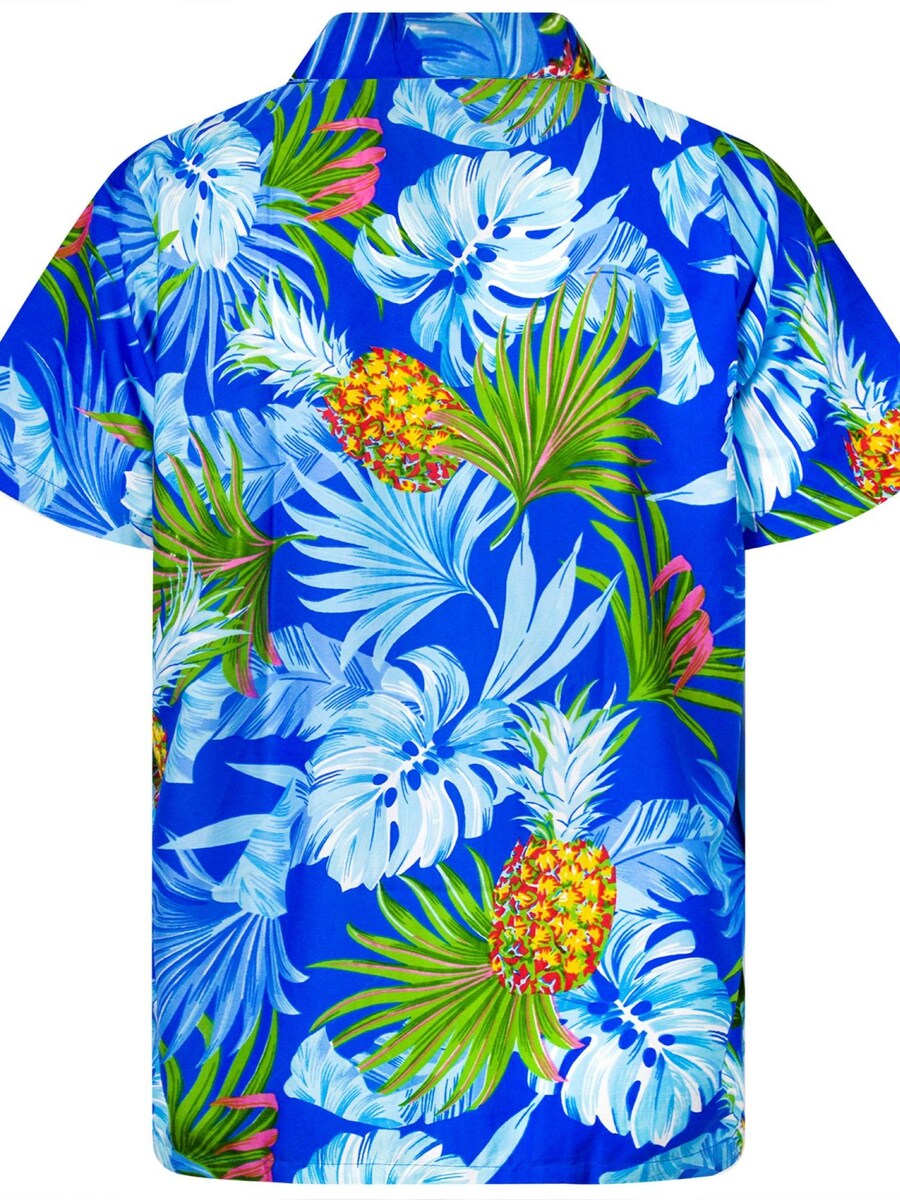 Рубашка на пуговицах классического кроя King Kameha Pineapple Leaves, синий — фото 2