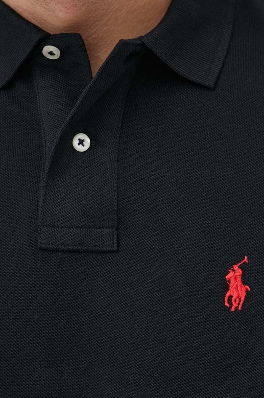 Хлопковая поло Polo Ralph Lauren, черный — фото 4