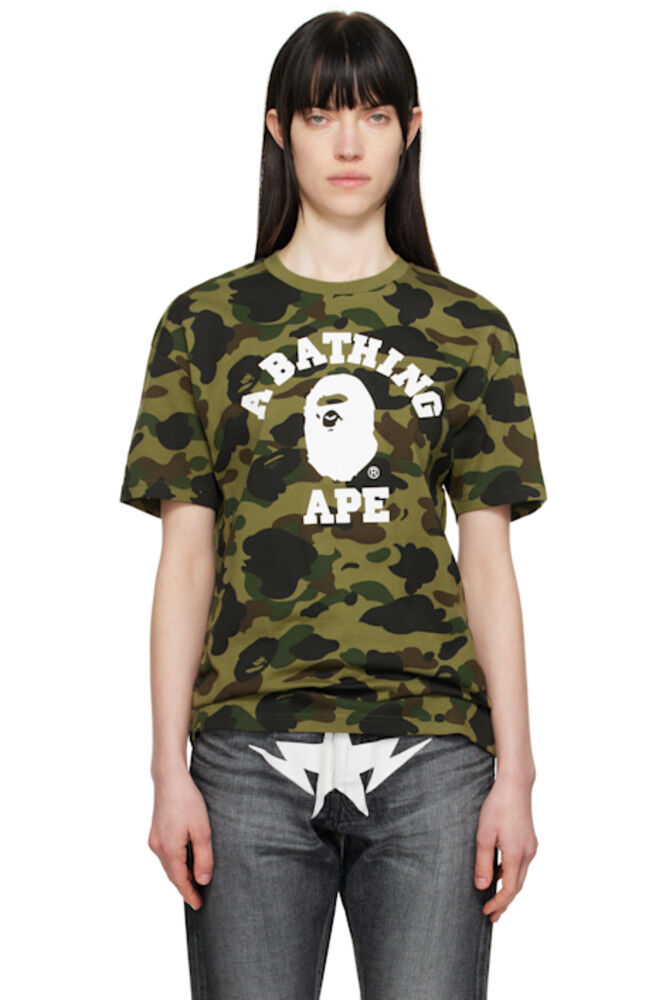 

Футболка большого размера с принтом «1st Camo College» зеленого цвета BAPE