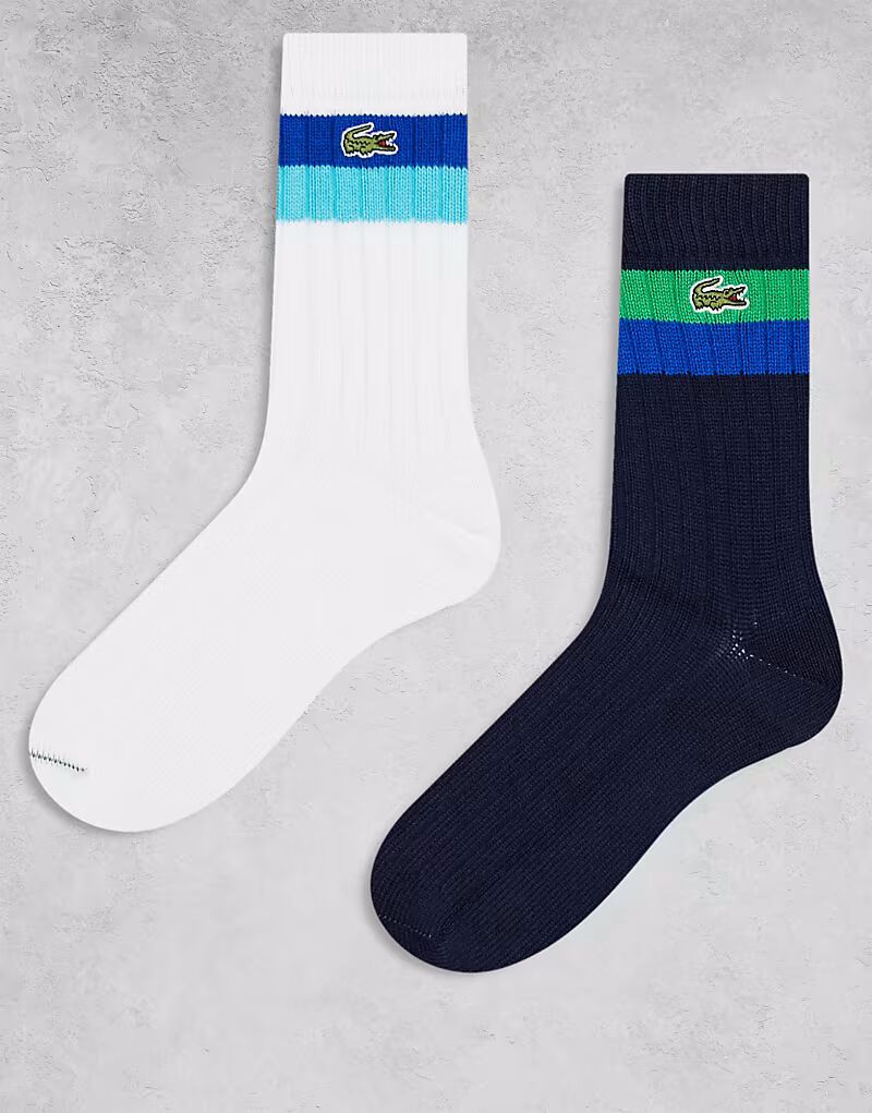 

Lacoste essentials 2 пары потертых носков белого и темно-синего цветов