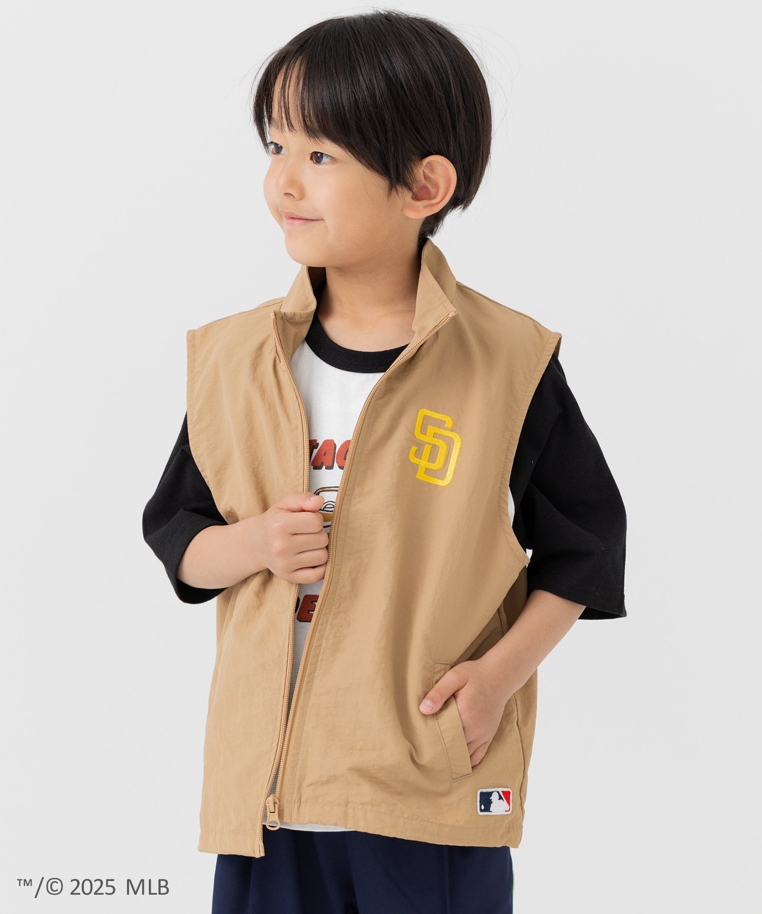 Нейлоновый жилет Mlb, Padres/Beige