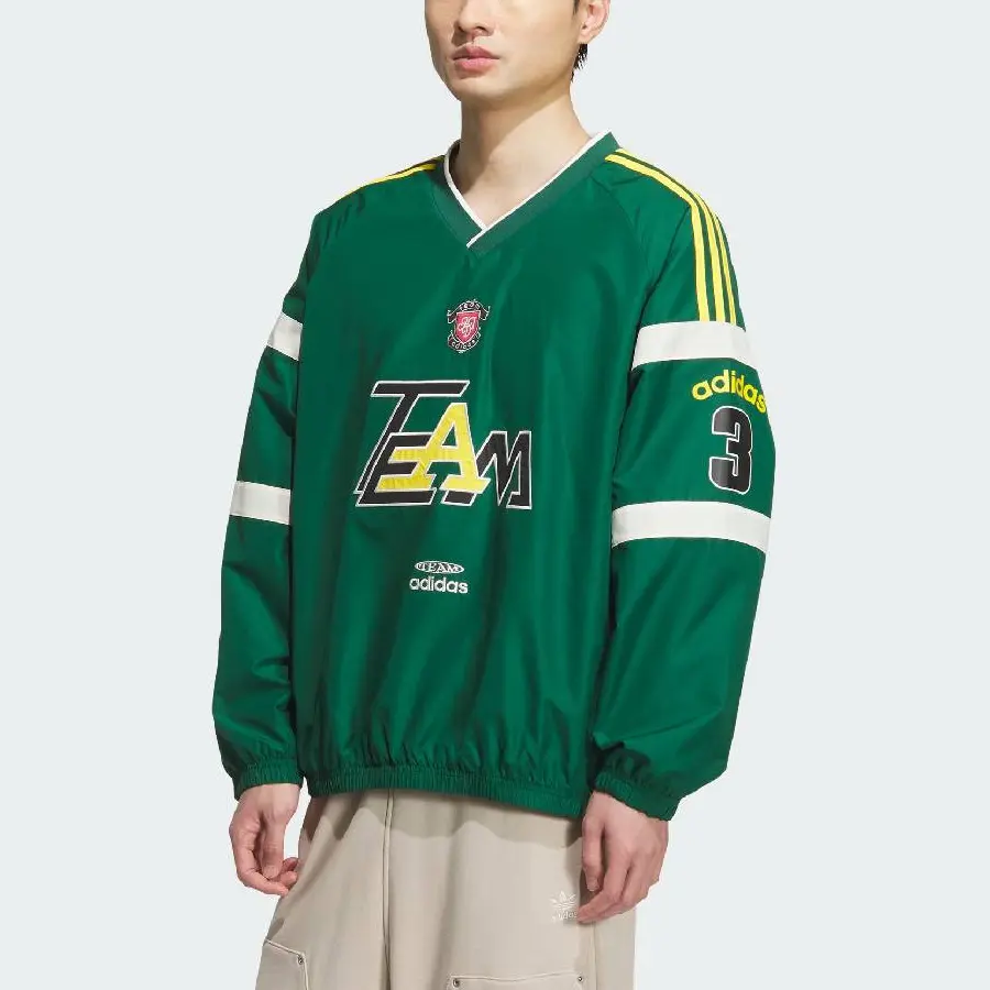 Свитшот fw25 team woven Adidas Originals, темно-зеленый — фото 4