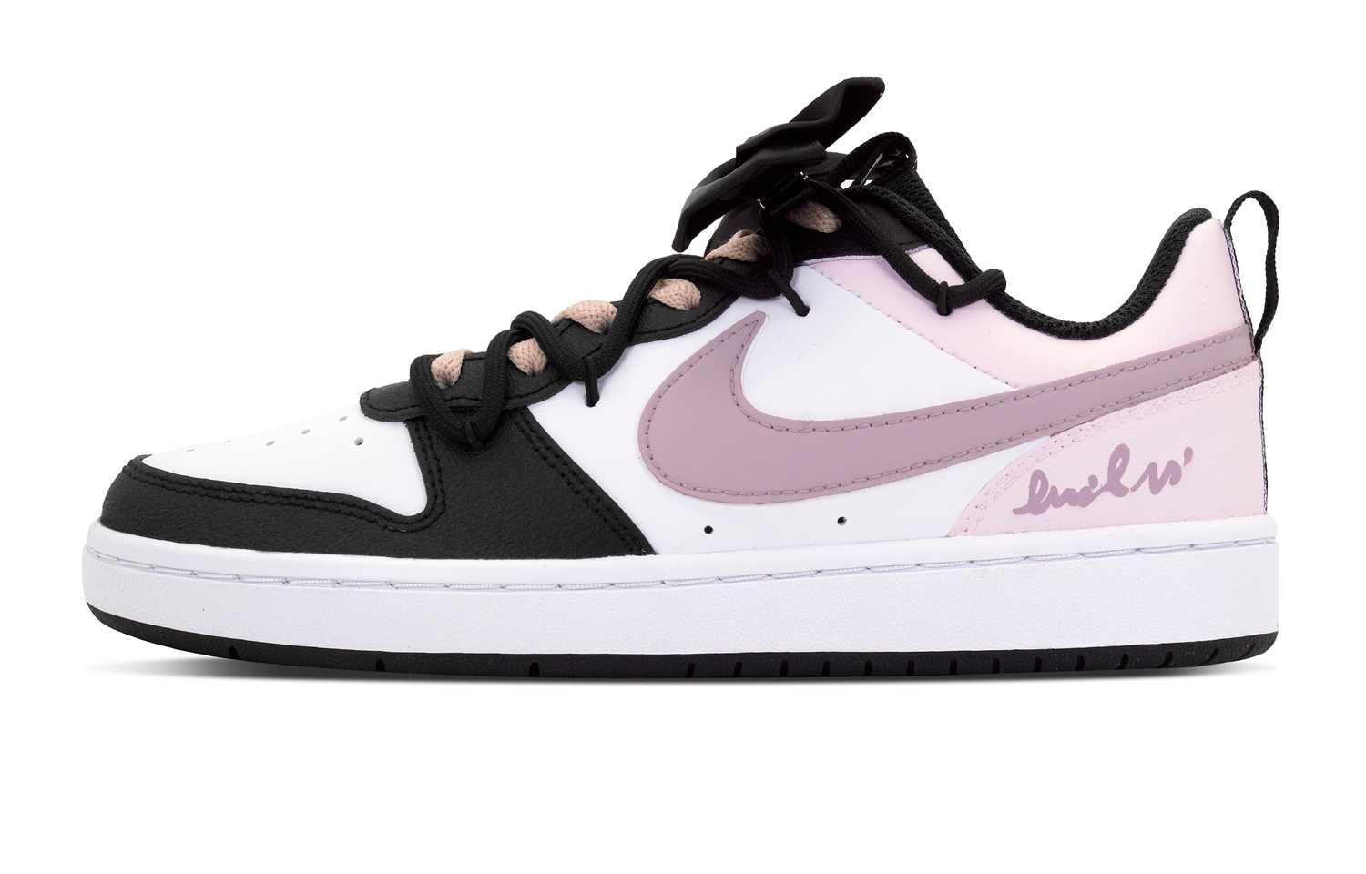 

Nike Court Borough 2 Low 2 Slip Resistant Abrasion Resistant Low top детские скейтборд кроссовки Black Pink для подростков