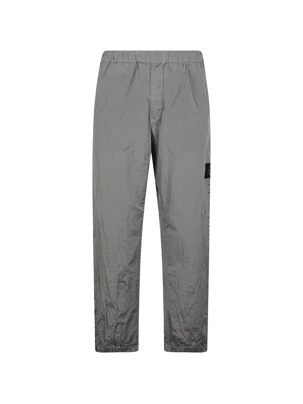 Мятые брюки с нашивкой логотипа Stone Island, серый