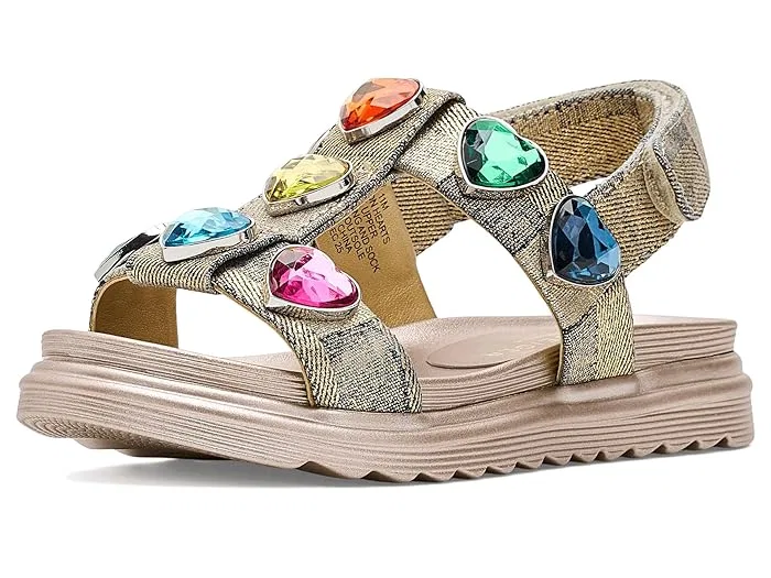 Сандалии с сердечками Mini Orson Hearts Kurt Geiger London Kids, Gold — фото 2