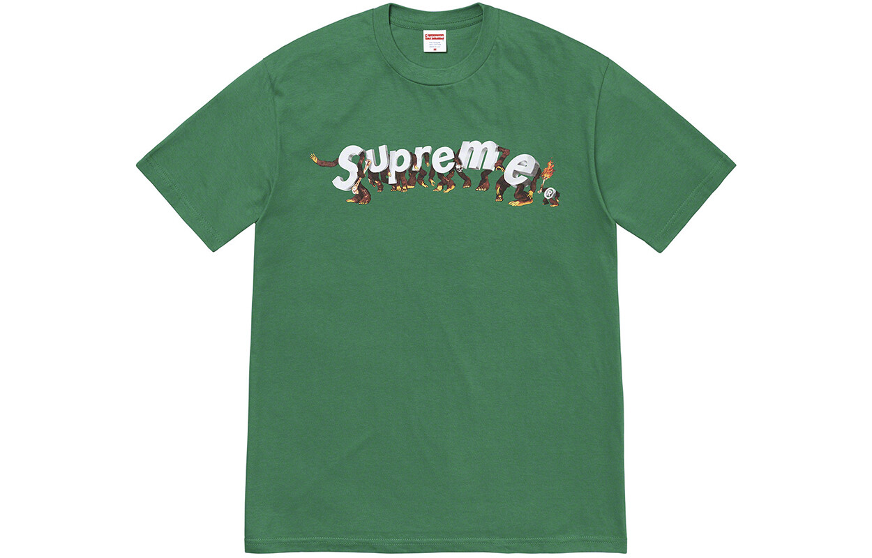 Футболка Apes синяя Supreme, оранжевый/красный — фото 3