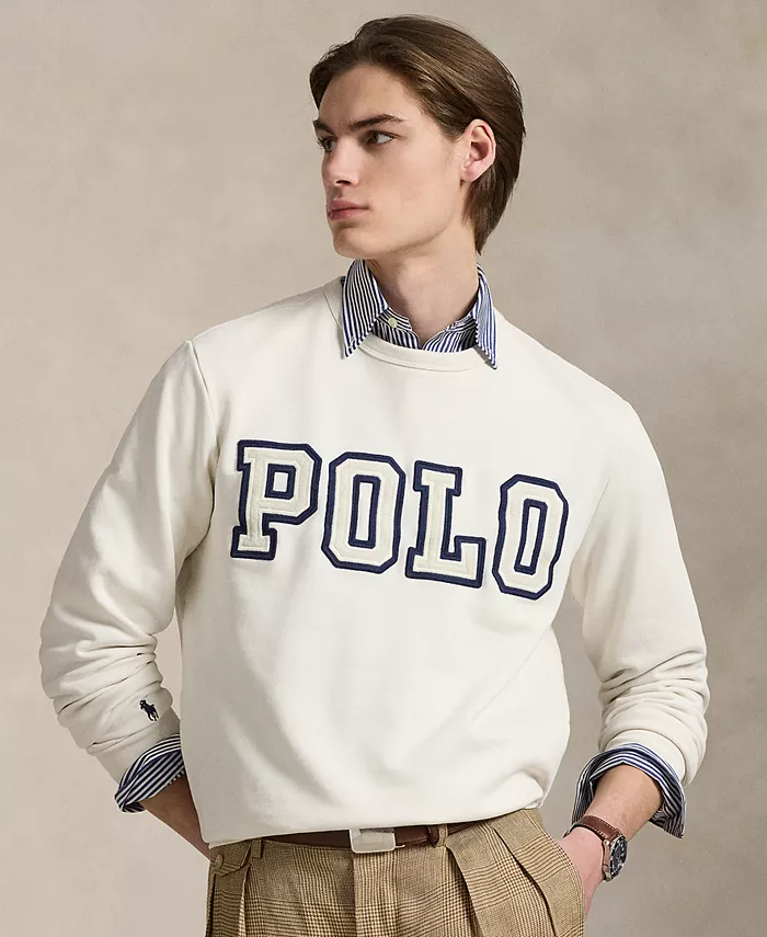 

Мужской логотипный флисовый свитшот Polo Ralph Lauren, слоновая кость/кремовый