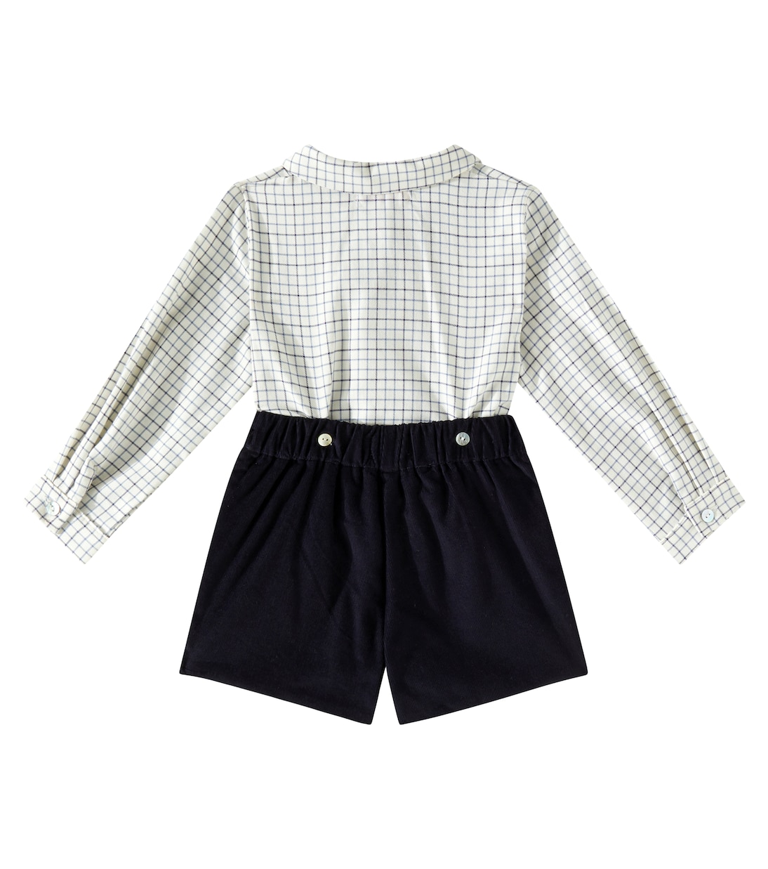 Комплект из хлопкового топа и шорт Baby Arlo La Coqueta, Navy Check — фото 2