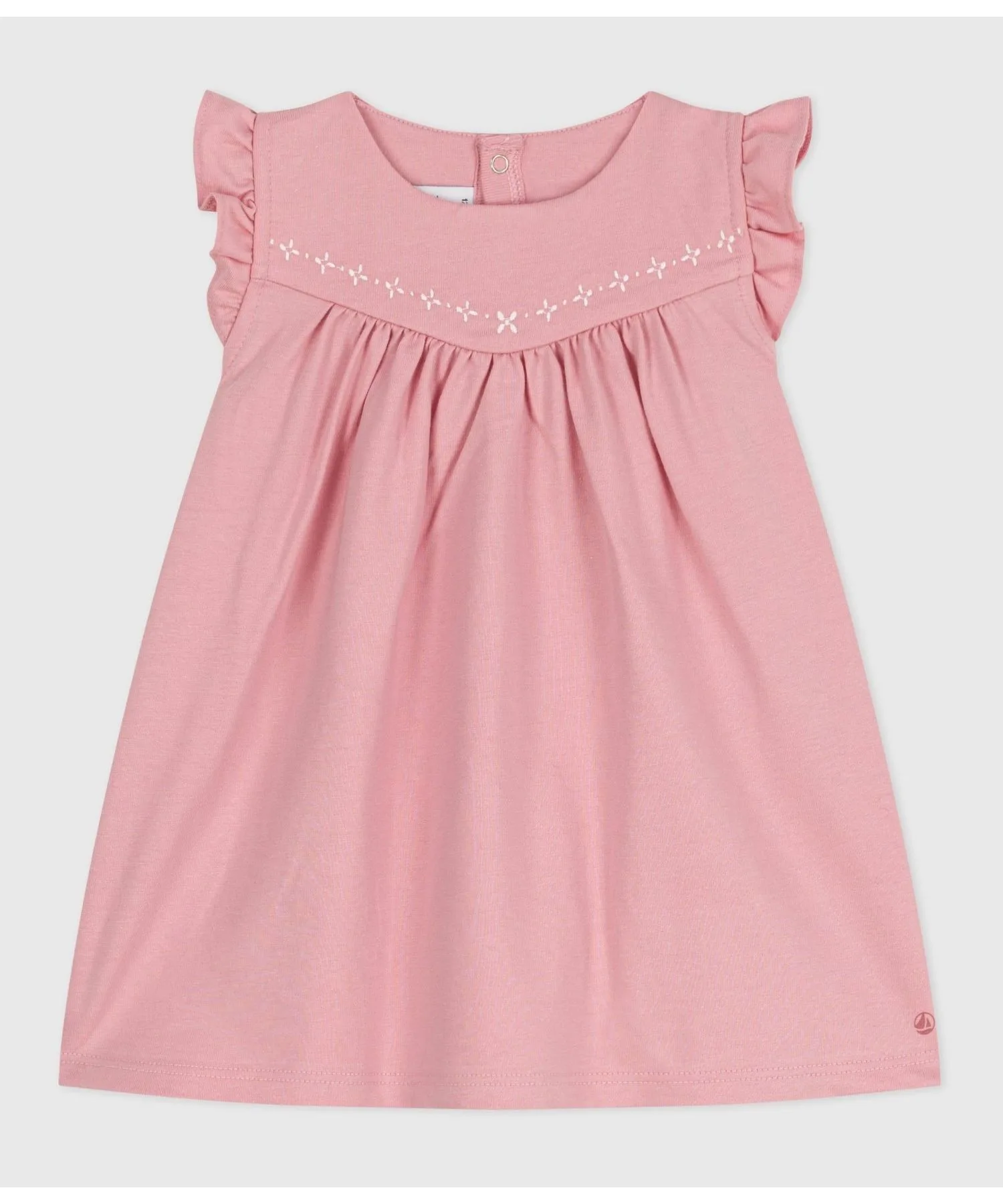 Детское платье без рукавов из 100% хлопка PETIT BATEAU светло-розовое