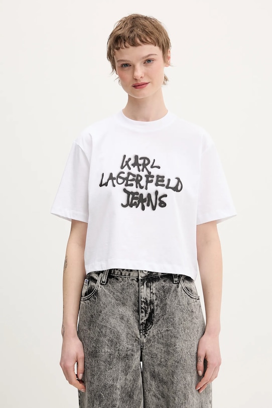 

Хлопковая футболка Karl Lagerfeld Jeans, белый