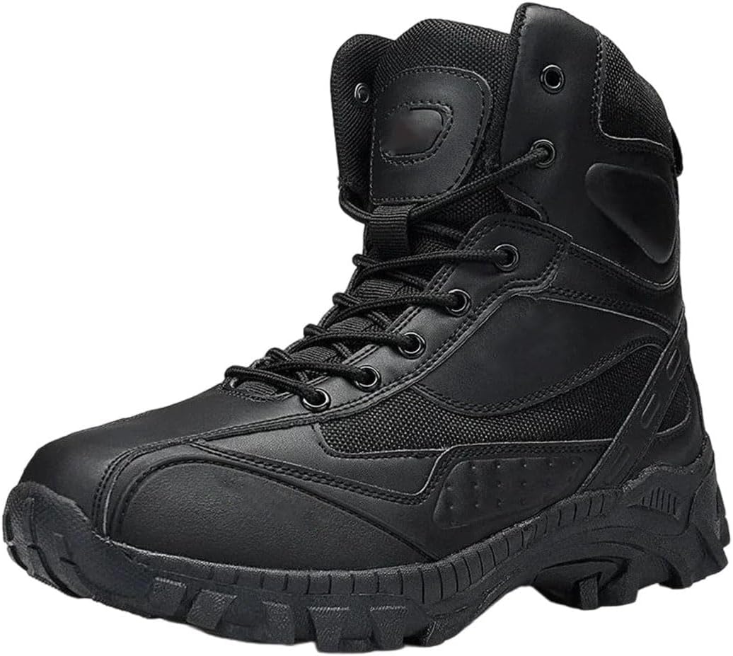 

Мужские водонепроницаемые охотничьи и походные ботинки на шнуровке, мотоциклетные, больших размеров, пустынные ботинки для скалолазания Generic, черный