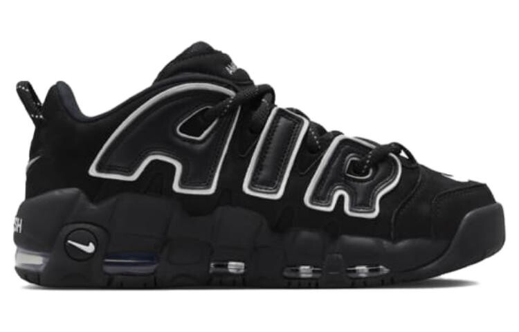 Винтажные баскетбольные кроссовки унисекс Nike Air More Uptempo, Черно-белый — фото 2