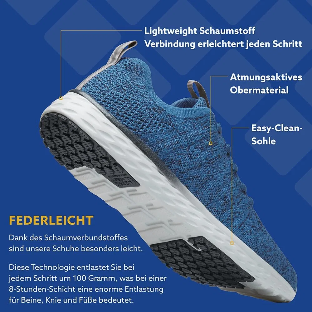 Рабочие кроссовки для мужчин Shoes for Crews с нескользящей подошвой - удобные, легкие, дышащие, водостойкие, идеально подходят для работы в сфере общественного питания и на кухне для официантов и поваров - Everlight, Ocean Blue — фото 4