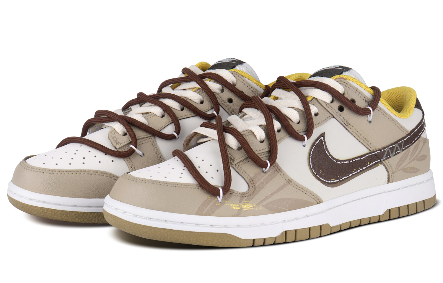 

Кроссовки Nike Dunk Skateboarding Shoes Unisex Low-top White, хаки
