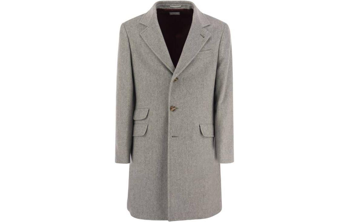 

Brunello Cucinelli Однобортное пальто с длинными рукавами, Gray