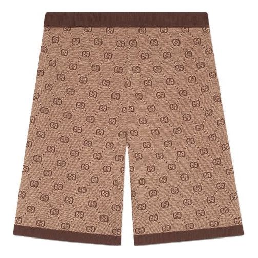 

Спортивные шорты Gucci Men s Gg Alphabet Printed Retro Shorts Camel, кэмел