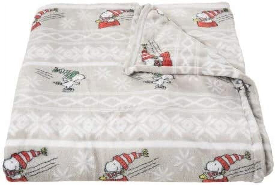 

Плед флисовый Berkshire Snoopy Fair Isle Home, светло - серый