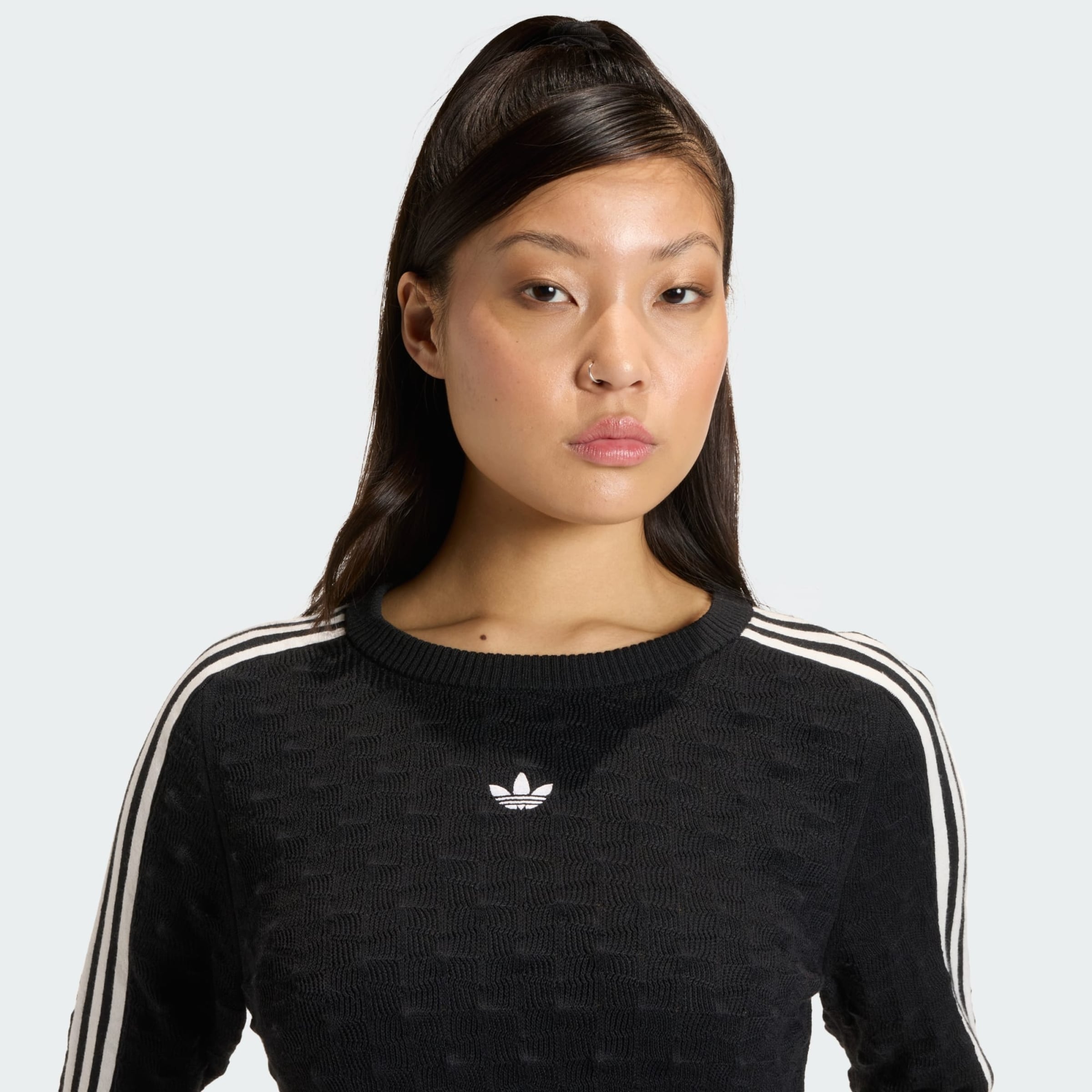 Adidas Originals Свитер 'SLIM SOLID SPIKE KNIT' в черном цвете — фото 4