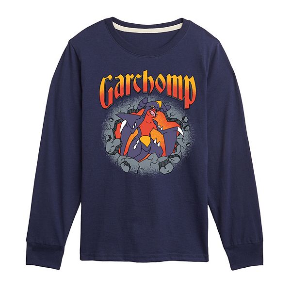

Футболка с длинным рукавом и принтом Pokémon Garchomp Rocks для мальчиков 8-20 Licensed Character, Navy