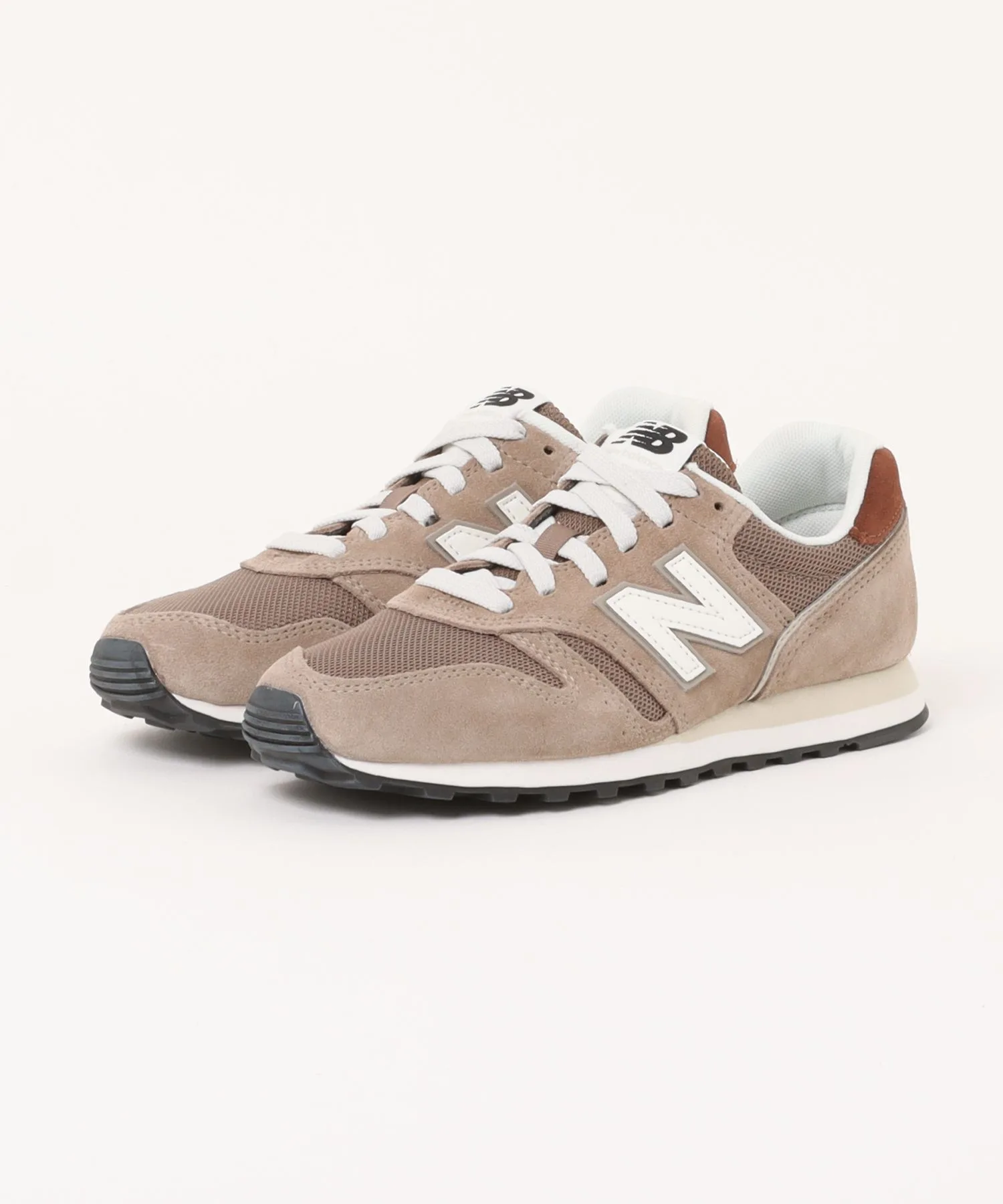 Кроссовки из натуральной кожи и сетки New Balance ML373 коричневые