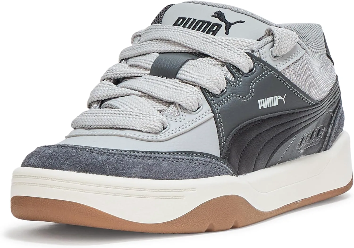 Мужские кроссовки PUMA Park Lifestyle Sk8 на шнуровке, повседневные - цвет "слоновая кость", серый/черный