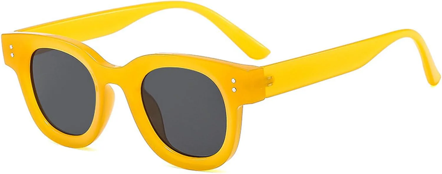 

Ретро-солнцезащитные очки овальной формы для женщин, милые, в стиле 90-х, маленькие квадратные, с защитой от УФ-излучения, модные очки в стиле Y2k mincl, Orange Gray