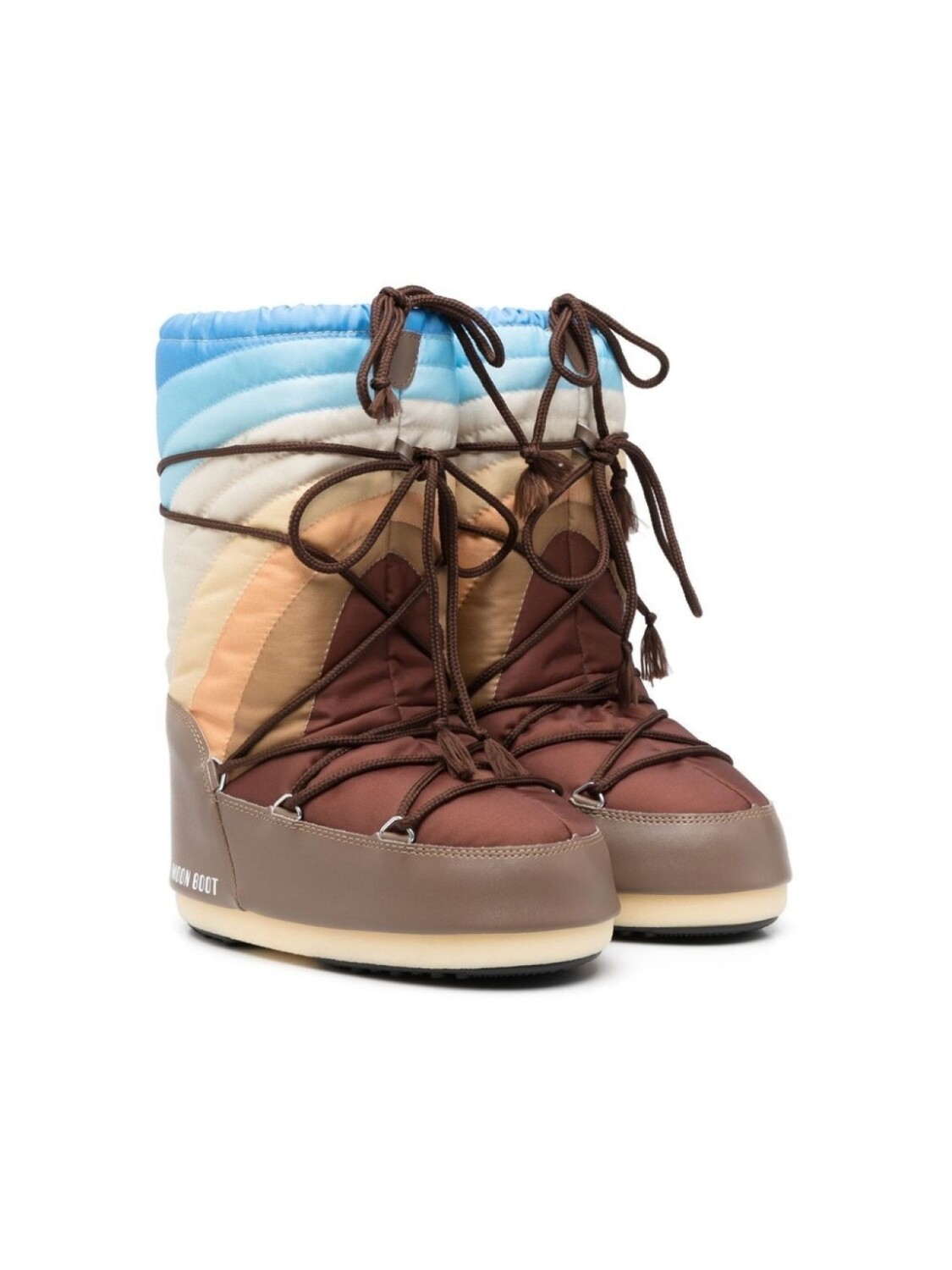 

Moon Boot Kids дутые сапоги в полоску, коричневый