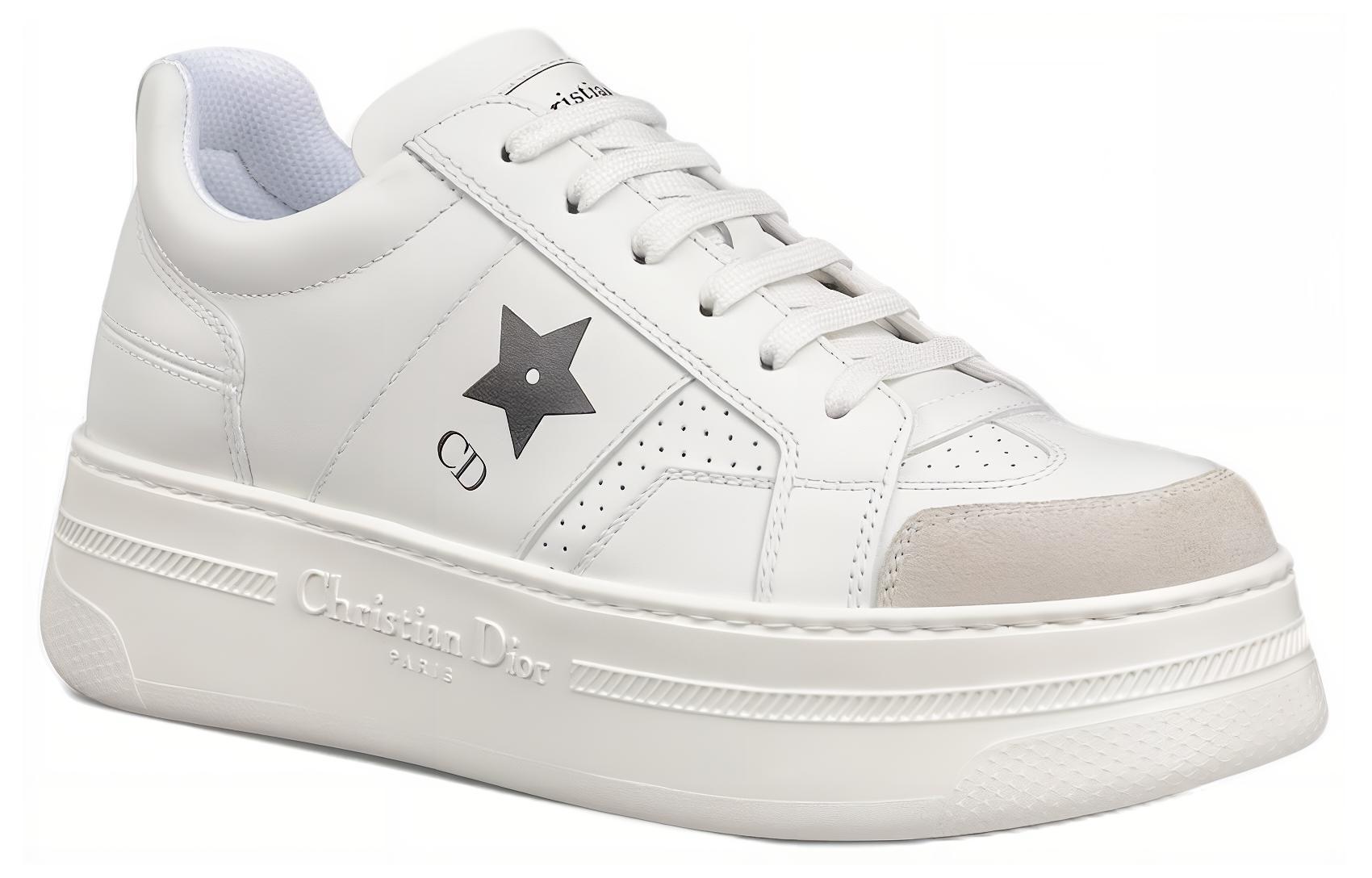 Диоровские звездные низкие скейтерские туфли женские белые Dior Star — фото 3