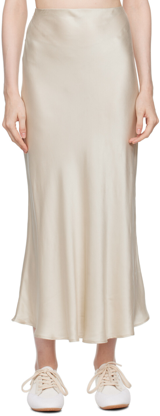 

Бежевая юбка макси косого кроя Silk Laundry