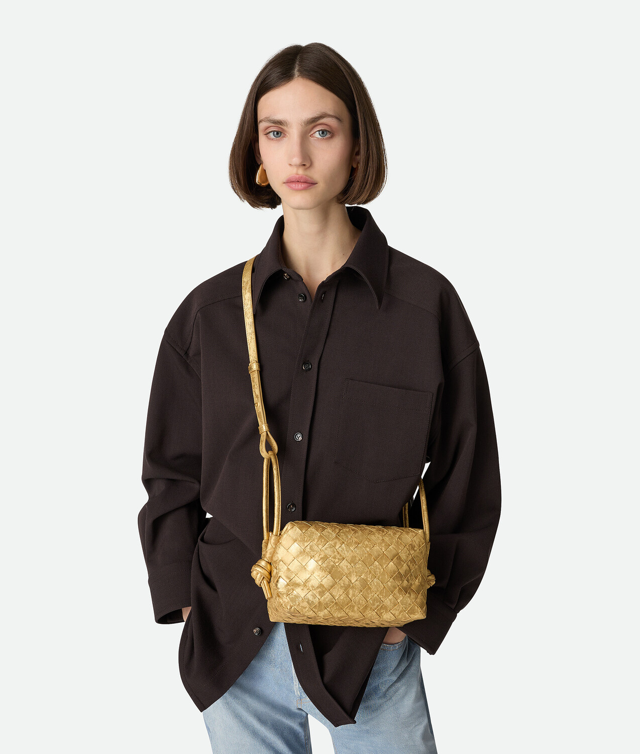 Петлевая ручка BOTTEGA VENETA, золото — фото 2
