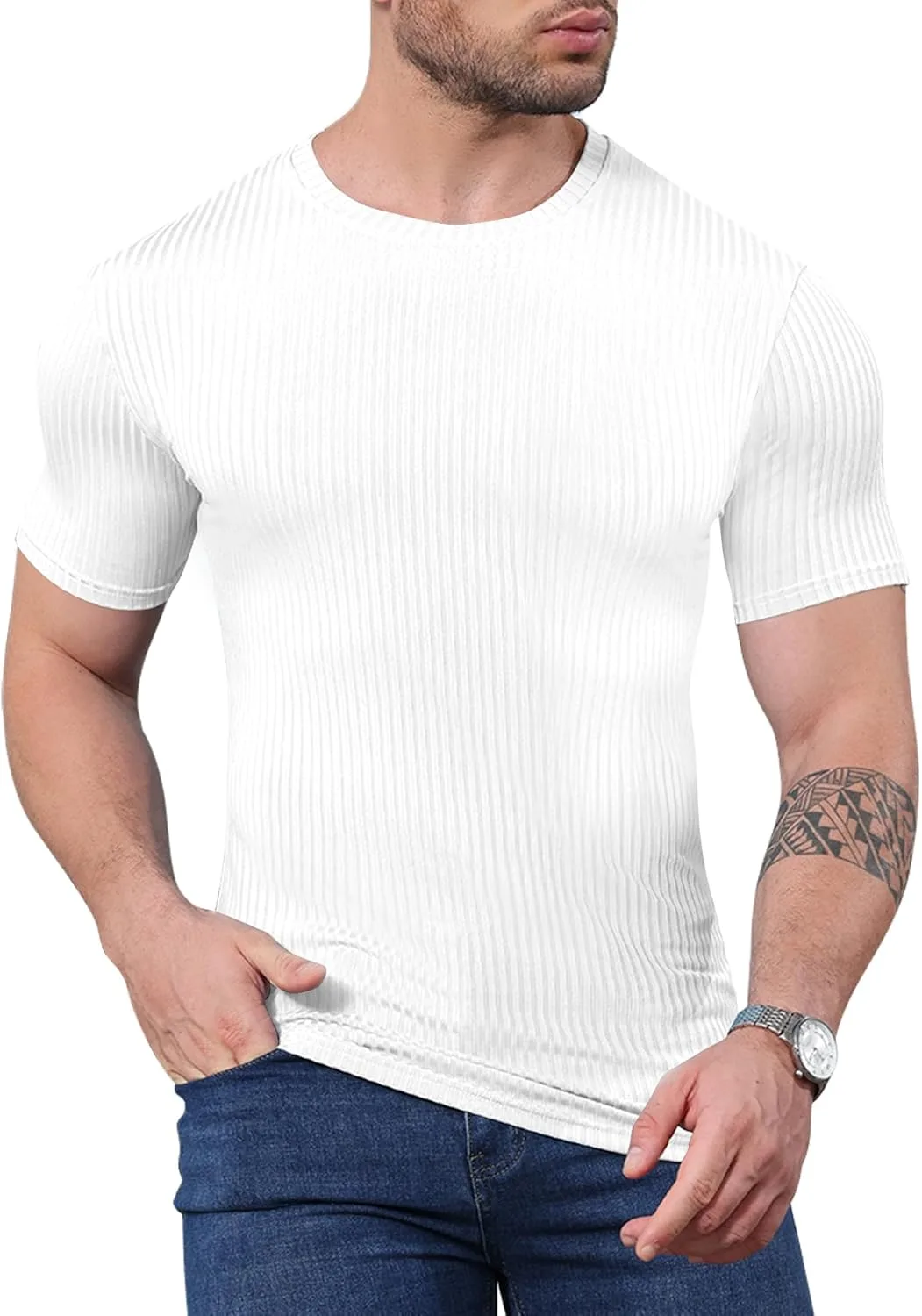 

YKR Мужская майка для тренировок в спортзале, Slim Fit