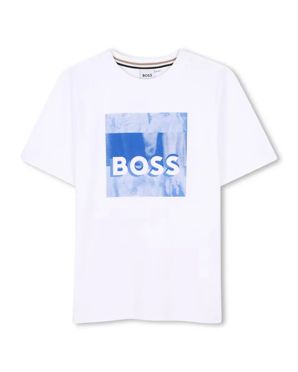 

Футболка для мальчика из белого хлопка BOSS Kidswear, белый